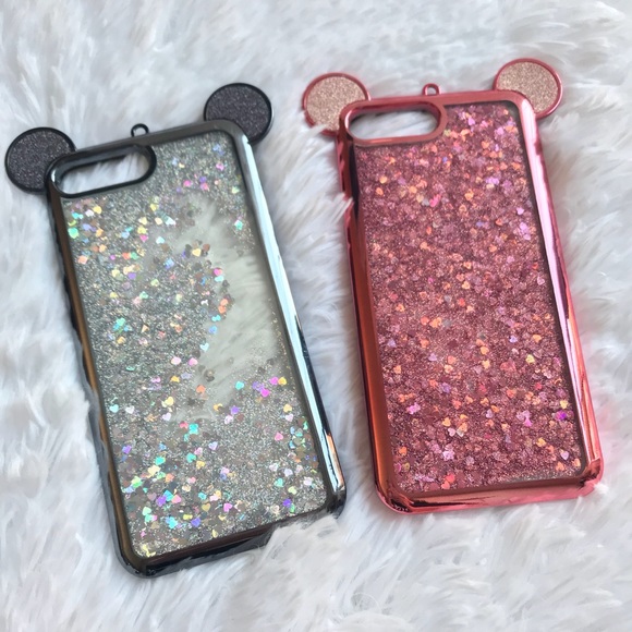 New Mickey Black Liquid Glitter iPhone Phone Case - Picture 3 of 3